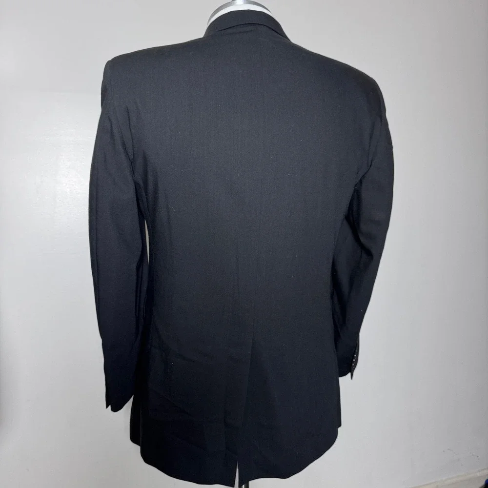 Jos. A. Bank‎ Suit Mens 44L W38 Black Solid Wool 2 Button Classic Professional